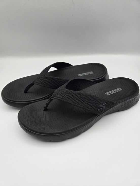 Skechers Shoes - Skechers Go Walk Flex Sandal Splendor Black Comfort Flip Flops Womens Size 10